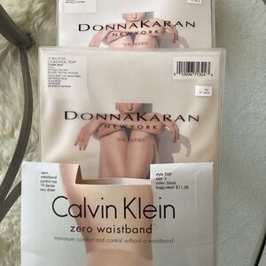 3 Pair Nude Sheer Control Top Hosiery (1 black, 2 nude)